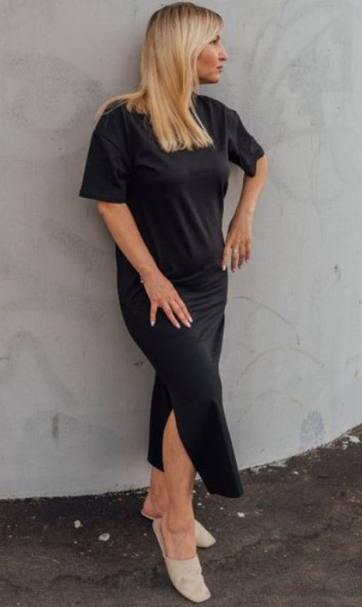 Платье хлопок плотный, 95% хлопок. 5% лайкра пенье., черный