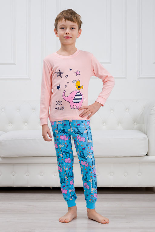 Пижама детская из интерлока Улыбка розовый слон - Амадэль фото 8