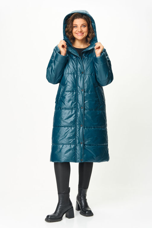 Пальто Anastasia Mak 1026 морская волна фото 7