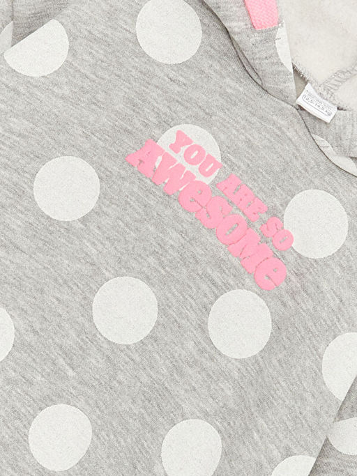 Uzun Kollu Bask?l? K?z Bebek Hoodie - Waikiki фото 3