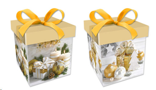 Цена за 12 шт. Коробка подарочная 10х10х10 см складная / 125 /уп 12/1200/Новый год - Галеонтрейд фото 2