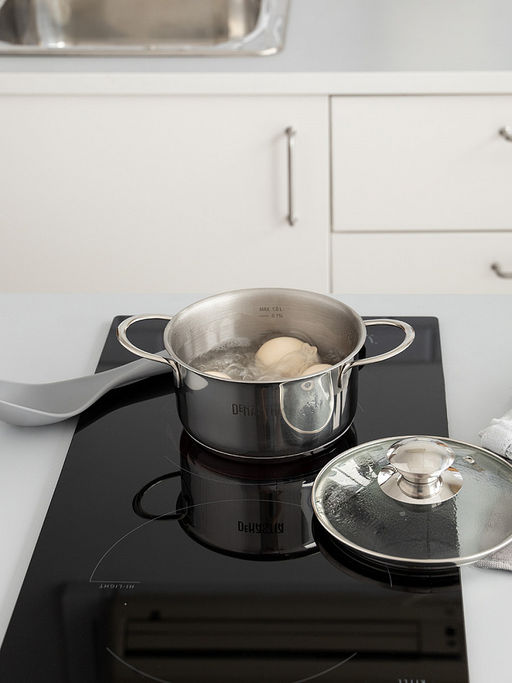 Кастрюля с крышкой 1л серебристый нержавеющая сталь