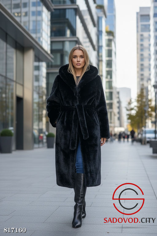Шуба женская с капюшоном