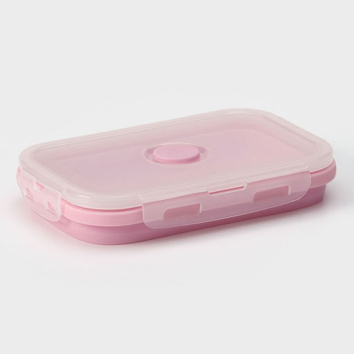 Контейнер складной с крышкой Доляна Коста, 500 мл, 16106 см, цвет розовый фото 6