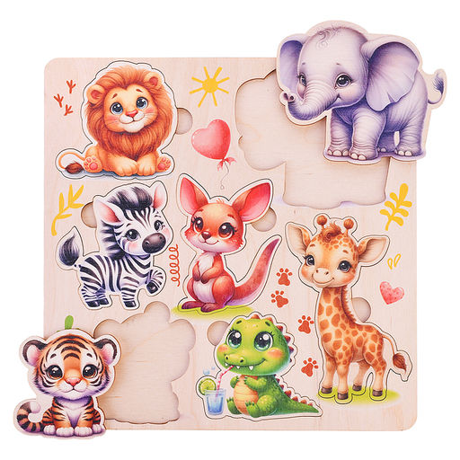 Пазл вкладыш деревянный Африка  цветной - Задира фото 2