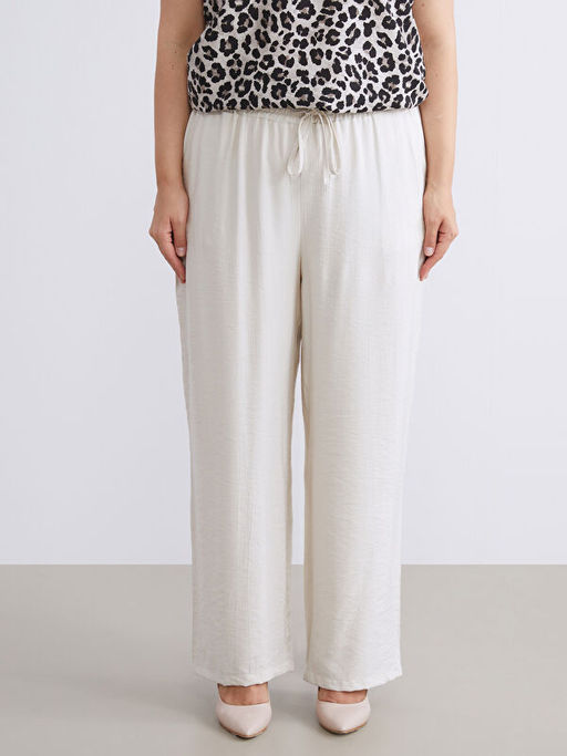 Beli Lastikli Dokulu Geni? Pa?a Kad?n Pantolon