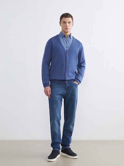 Standart Kal?p V Yaka Erkek Triko H?rka