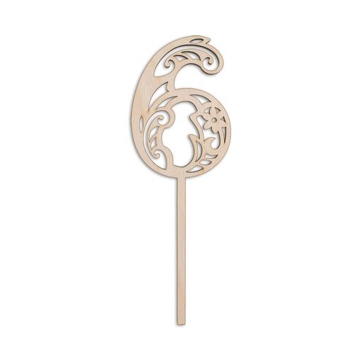 Заготовка для декорирования Mr. Carving ВД-227 Украшение для торта Цифра ажурная фанера 0.4 см Цифра 6