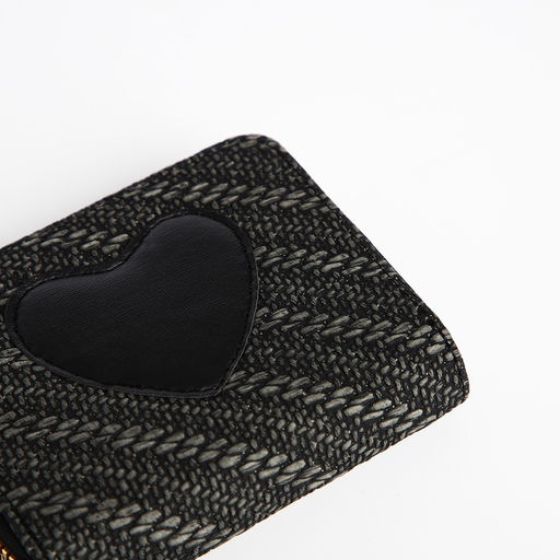 Кошелёк на молнии Сердце, чёрный