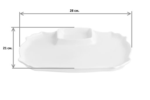 Блюдо д/шашлыка 28*21*2,3 см Айсберг с соусницей - Elan gallery фото 7