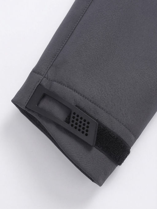 Ветровка мужская софтшелл виндстоппер с капюшоном спортивная темно-серого цвета 9615_1TC