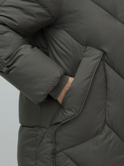 Пальто двубортная зимнее утепленное женское зеленого цвета 7732Z - Visdeer фото 7