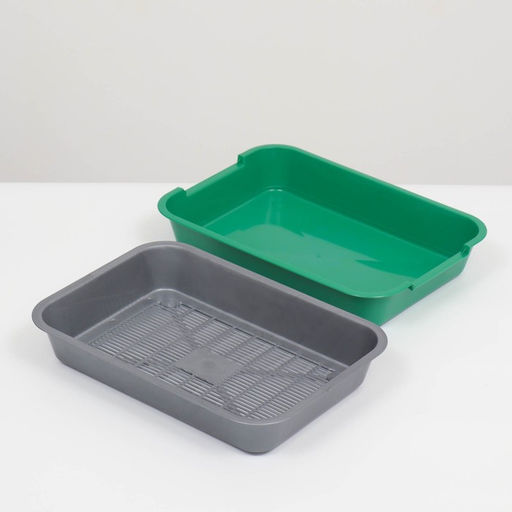 Туалет средний с сеткой 36×26×6.5 см, серый/зелёный