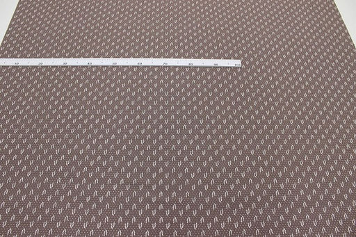 Теплый хлопок Набойка-веточки с горошком цв.шоколадно-коричневый с лиловым оттенком, ш.1.5м - Купава фото 3