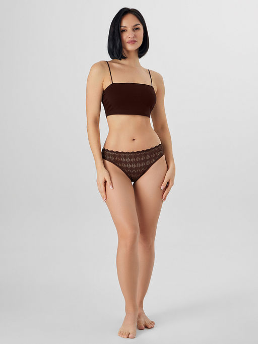 Цена за 2 штуки! Трусы женские коричневые классические кружевные - Mark formelle фото 6