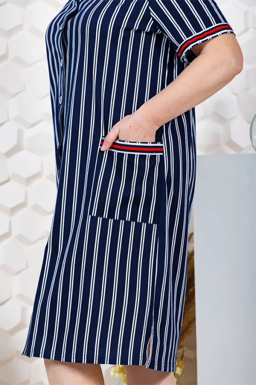 Халат женский , цвет синий белый