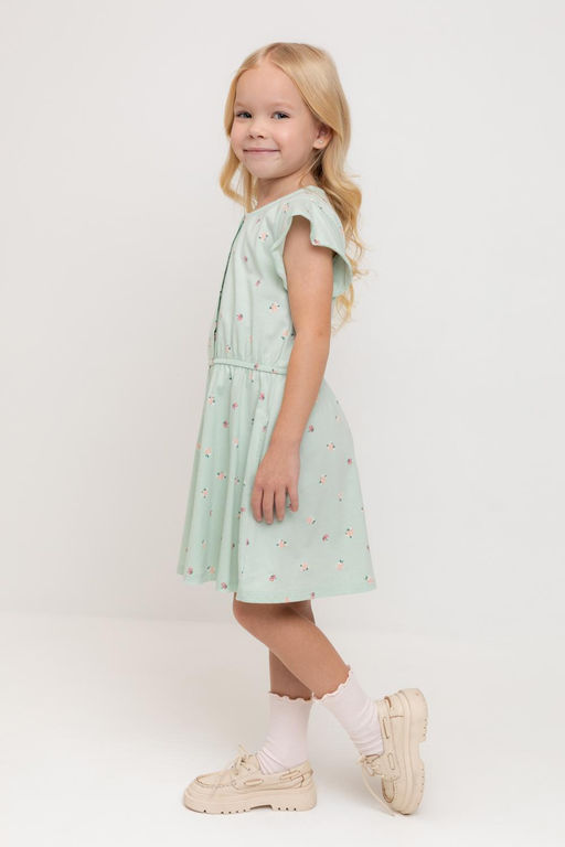 КР 5792/дымчатый нефрит,мини розочки платье для дев