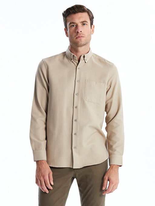 Regular Fit Uzun Kollu Arm?rl? Erkek Dokulu G?mlek