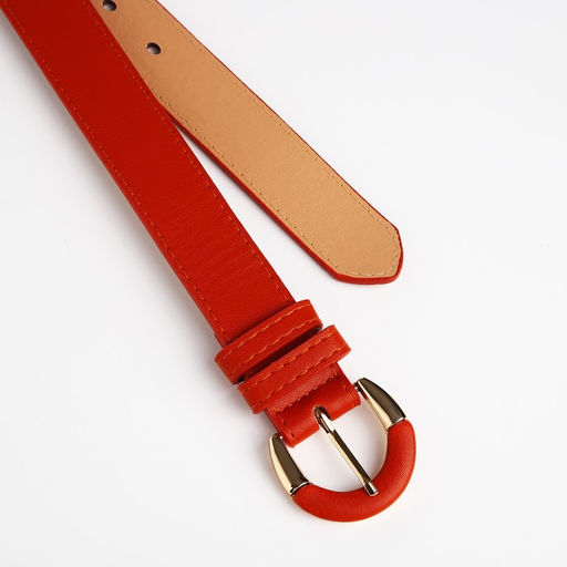 Ремень женский, ширина 3 см, винт, пряжка со вставкой, цвет рыжий - Simaland фото 4