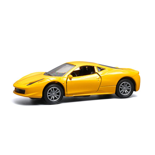 Жёлтая инерционная машинка вид В die-cast , 1:32