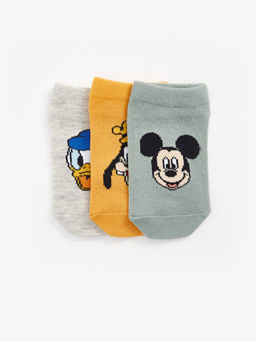Mickey Mouse Bask?l? Erkek Bebek Patik ?orap 3l? - Waikiki фото 2