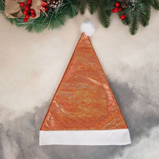 Цена за 2 шт. Колпак новогодний Мерцание ночи 28х35 см, оранжевый - Зимнее волшебство фото 2