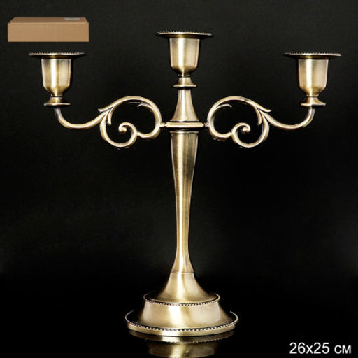 Подсвечник на 3 свечи 26х25 см латунь / 245-54 /уп 30 / - ГалеонТрейд фото 2