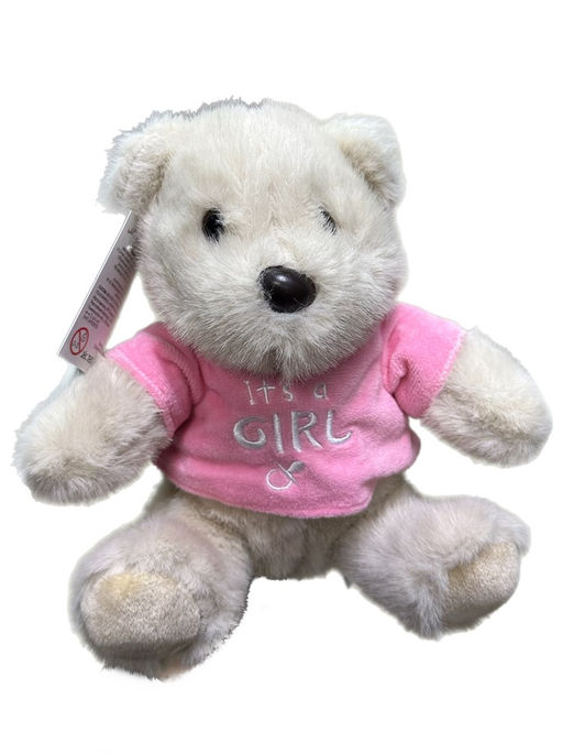 Мишка в розовой кофте "Girl", 25см (Белоруссия)