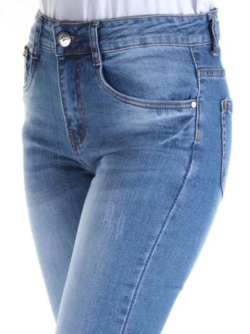 5561 BLUE Джинсы зауженные женские SASANTA - Фабричный китай фото 4