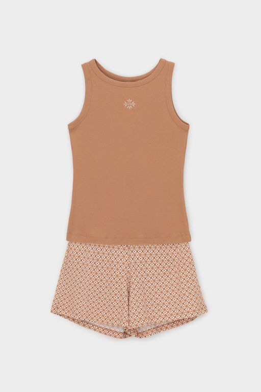 Е 20159/индийский загар,геометрический орнамент пижама жен