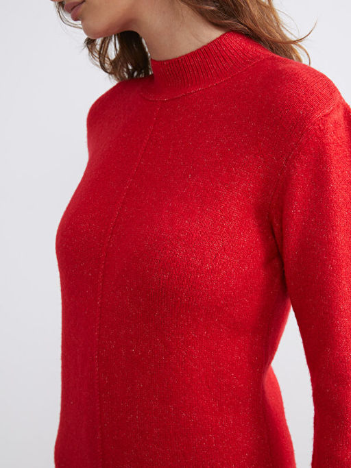 Bisiklet Yaka Triko Elbise