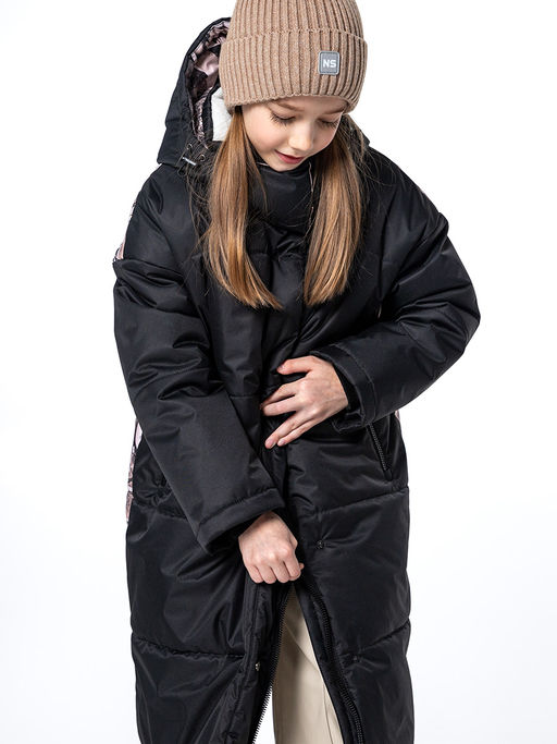 ПАЛЬТО 6з3224 черный/беж - Nikastyle фото 5