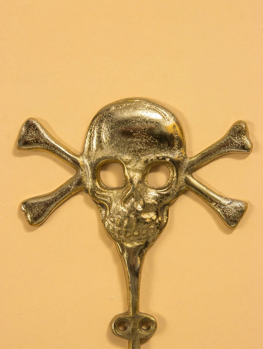 Крючок настенный «Весёлый Роджер», 22×13.5×5.5 см, алюминий, золото