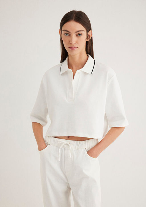 Ekru Polo Tisort - Mavi фото 2