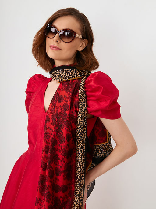 Большой, мягкий, тонкий и очень нежный двусторонний палантин с рисунком. - Tantino фото 10