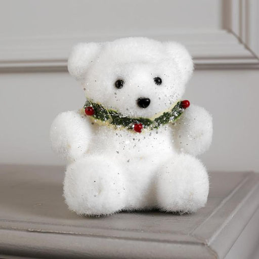 Светодиодная фигура «Мишка» 15×16×12 см, флок, батарейки CR2032×2 (не в комплекте), свечение тёплое белое