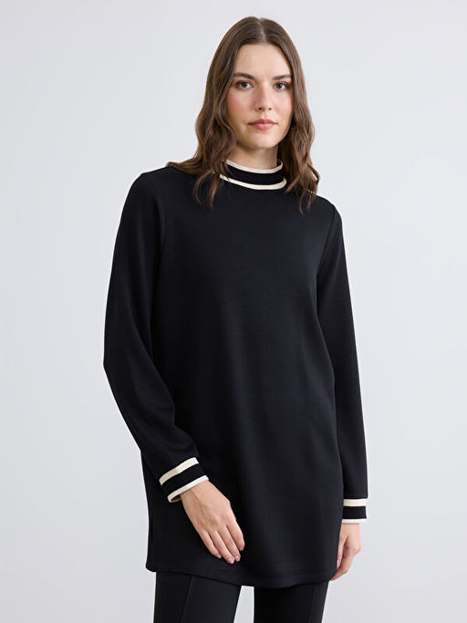 Dik Yaka Soft Touch Kad?n Sweatshirt Tunik