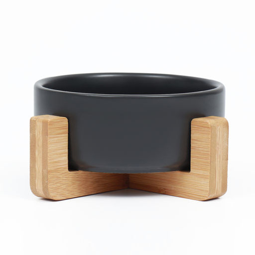 Миска керамическая на подставке 450 мл 13 х 5 см, чёрная - Пижон фото 3