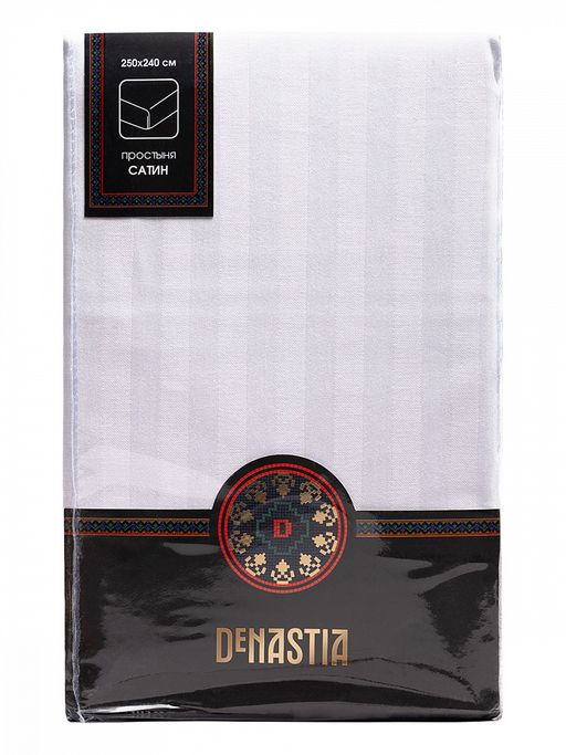 Проcтыня сатин-страйп 250x240 белый сатин - Denastia фото 6