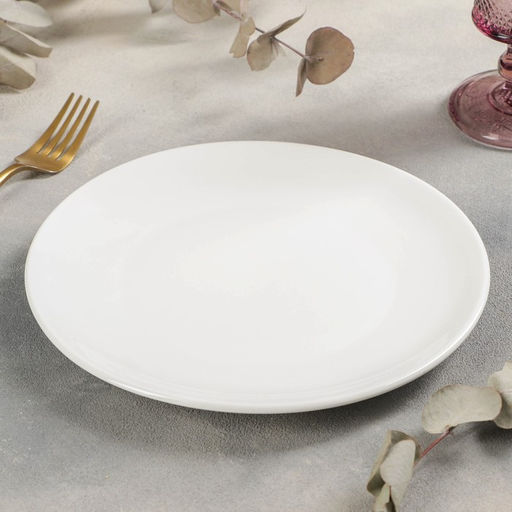 Тарелка фарфоровая обеденная White Label, d=22,6 см, цвет белый - Доляна фото 2