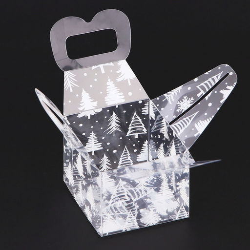 Цена за 5 шт. Коробка подарочная новогодняя складная ПВХ Новый год 5?5?5 см - UPAK LAND фото 4