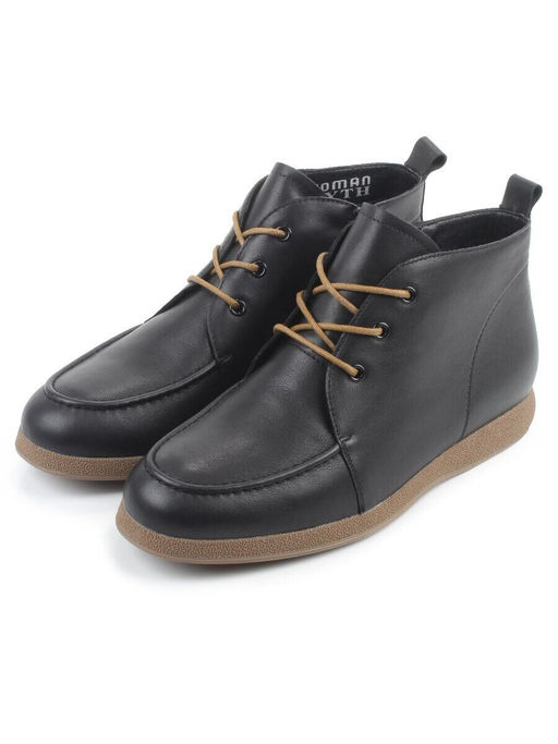 01-S77-98 BLACK Ботинки демисезонные женские (натуральная кожа, байка) - Фабричный китай фото 3