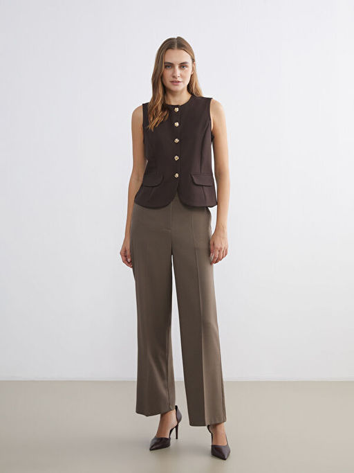 Bisiklet Yaka Kad?n Klasik Yelek