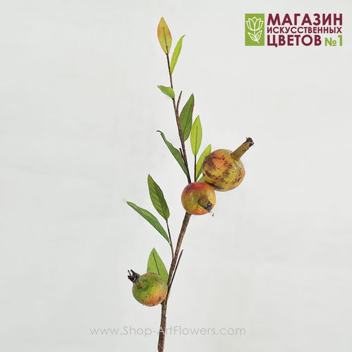 078 Гранат на ветке (2 малых + 1 большой)