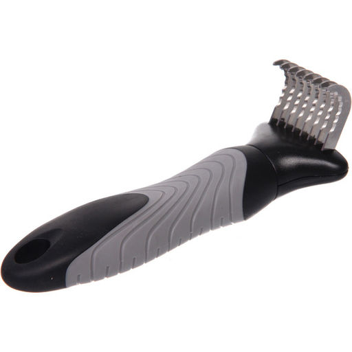 Расческа для удаления колтунов "ПРЕМИУМ - МОЙ БРО", прорезиненная ручка, цвет серый/черный, 5.5*15.5см