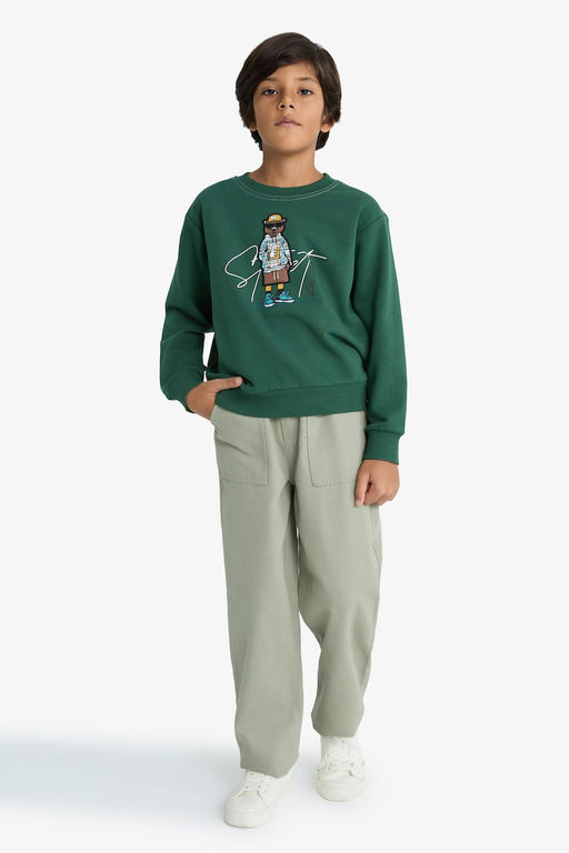 %100 Pamuk Loose Fit Standart Pa_a Gabardin Pantolon Erkek _ocuk - Defacto фото 4