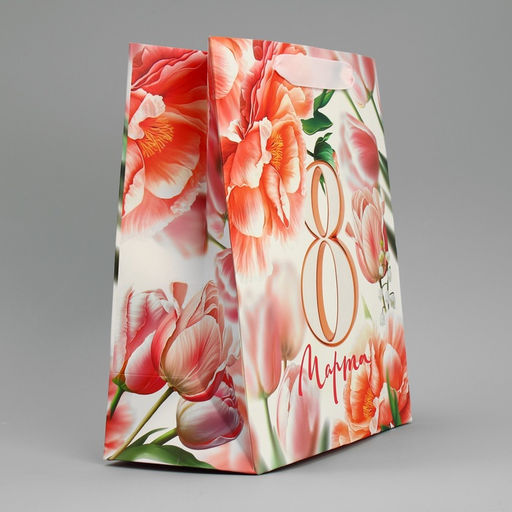 Пакет ламинированный С 8 марта, цветы, ML 23 х 27 х 11.5 см - Дарите счастье фото 11