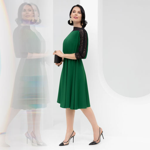 Платье Парижский десерт (изумруд с ремешком) - Charutti фото 5