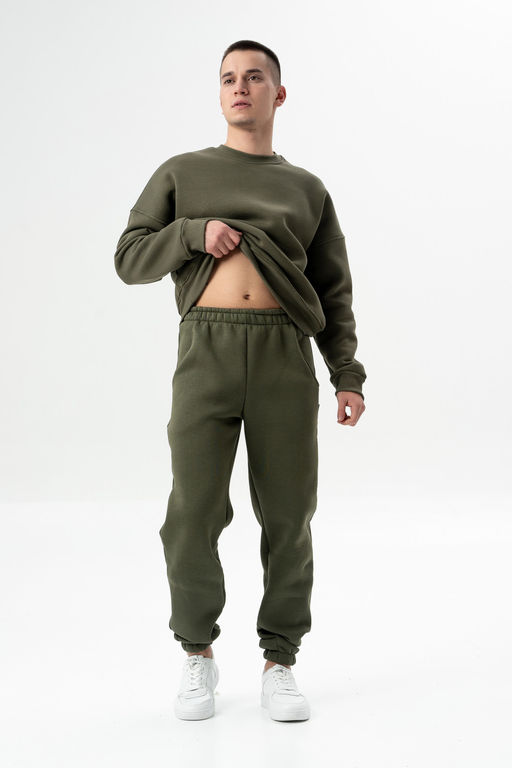 Брюки Футер 3-х нитка начес хаки - Solo mio фото 5