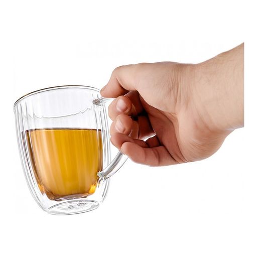 Кружка стеклянная Walmer Riverside с двойными стенками, 0.3 л, цвет прозрачный  фото 5